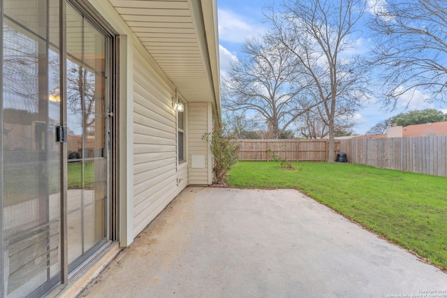 view of patio featuring a fenced backyard