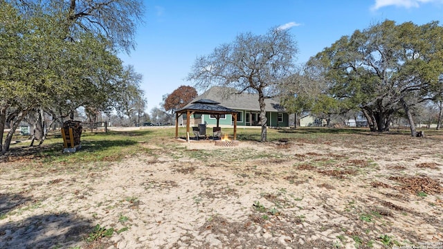 view of yard featuring a gazebo