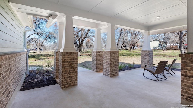 view of patio with a porch