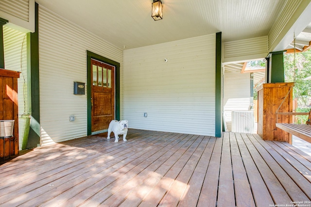 deck with a porch