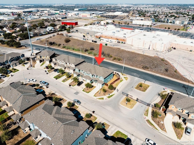 bird's eye view with a residential view