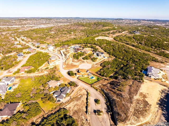 drone / aerial view with a residential view