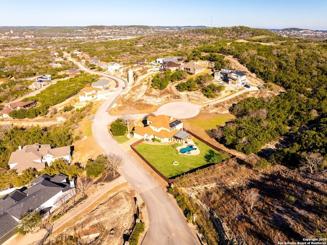 aerial view featuring a residential view