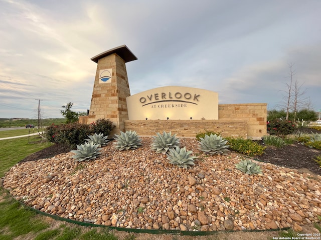 view of community sign