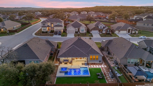 bird's eye view featuring a residential view