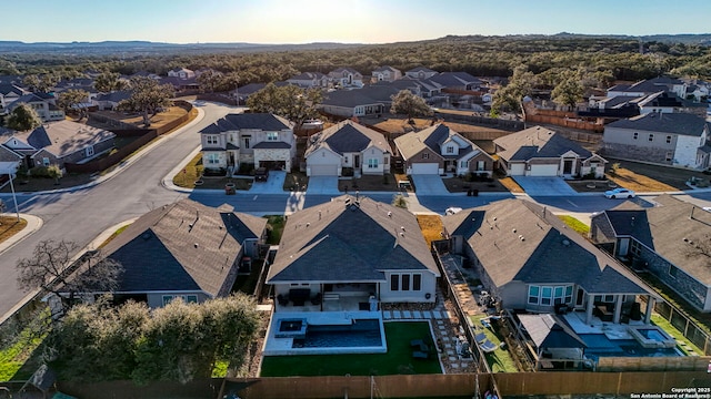 bird's eye view with a residential view