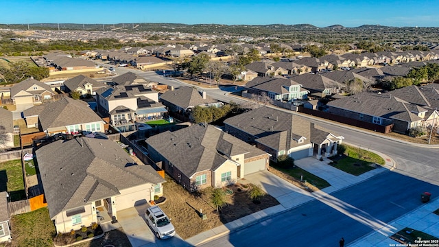 aerial view with a residential view and a mountain view