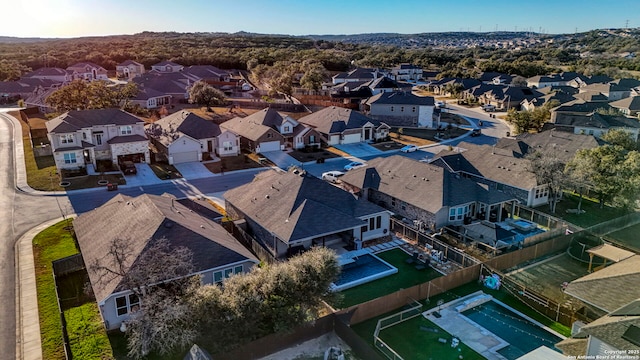 bird's eye view with a residential view