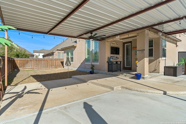 view of patio featuring a fenced backyard