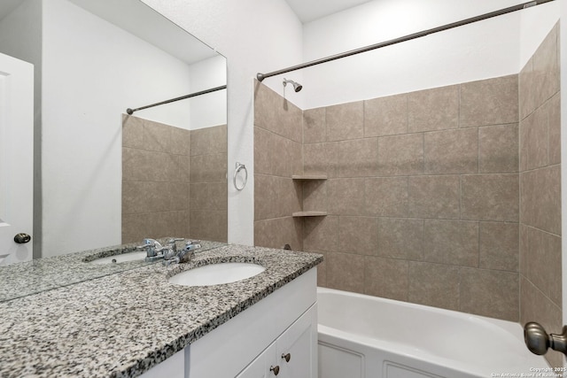 bathroom with shower / bath combination and vanity