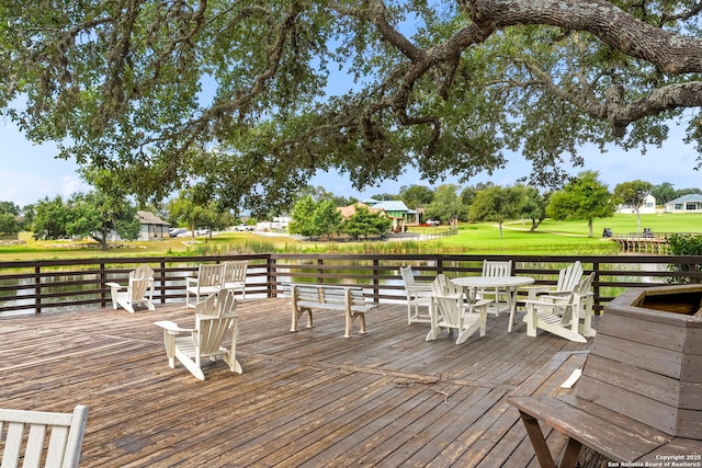 deck with a lawn