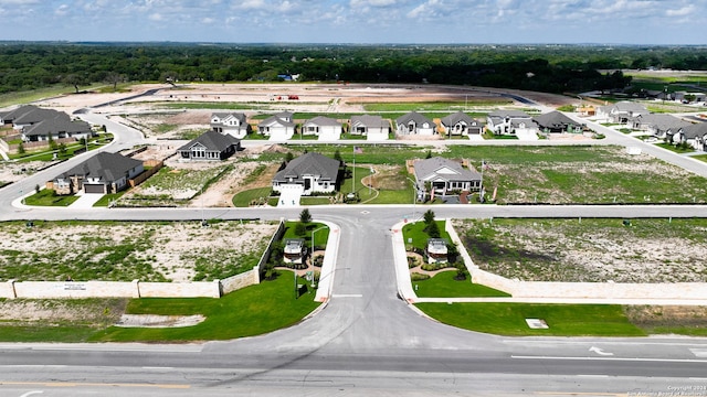 aerial view with a residential view