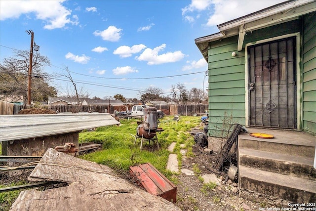 view of yard with fence