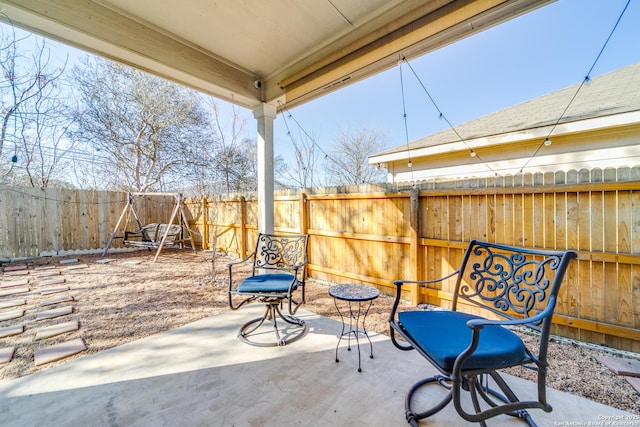 view of patio / terrace featuring a fenced backyard