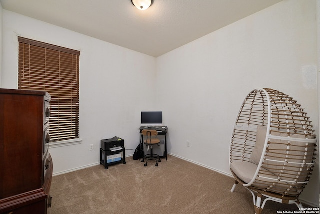 view of carpeted office space