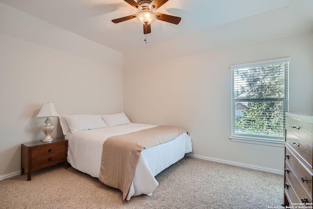 13026 Gordons Knl, San Antonio, TX 78253 - bedroom featuring light carpet, ceiling fan, and baseboards