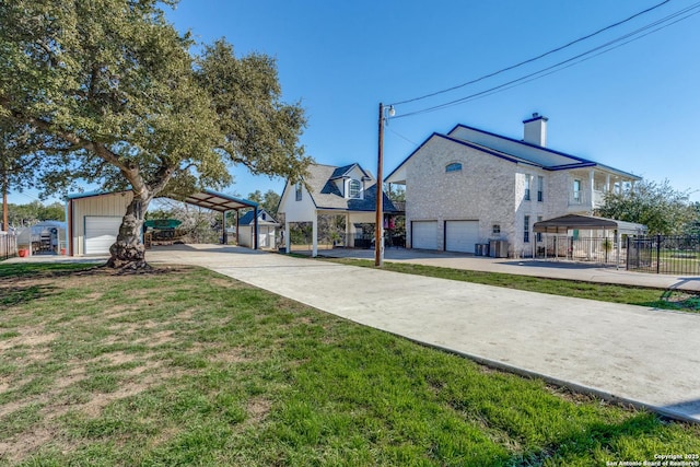 exterior space with a carport, central AC, and fence