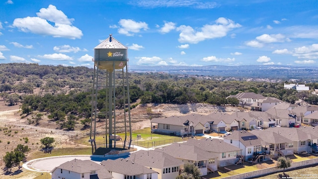 drone / aerial view with a residential view