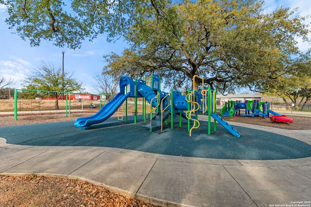 community play area featuring fence