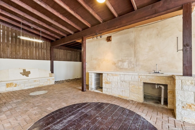 view of patio featuring a sink