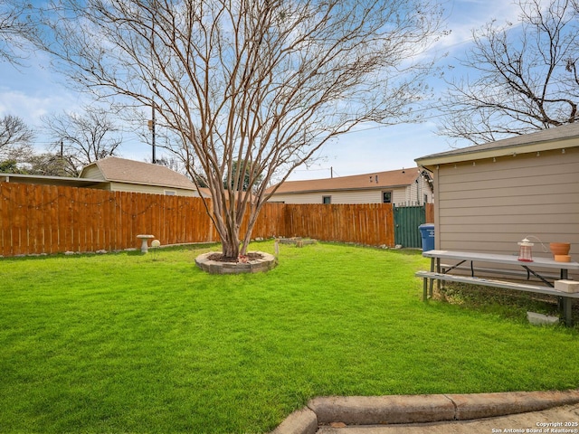 view of yard with fence