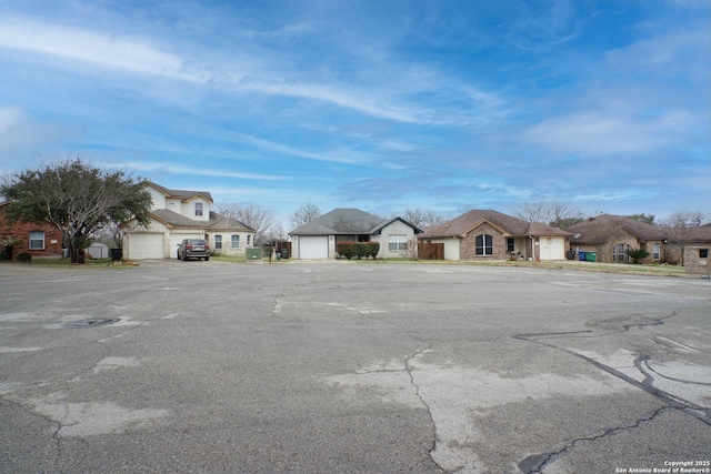 view of road featuring a residential view