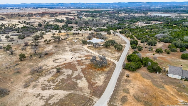 bird's eye view with a mountain view