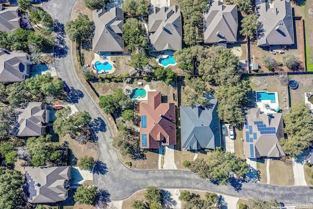 aerial view with a residential view