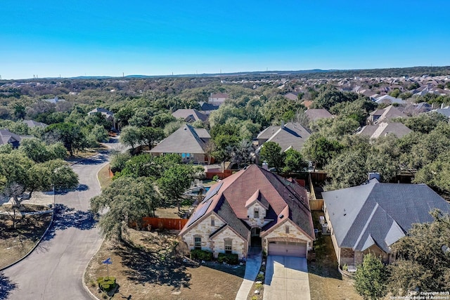 bird's eye view with a residential view