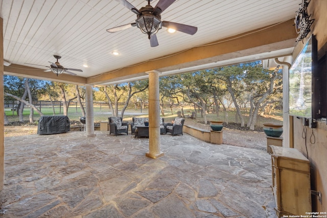 view of patio with fence