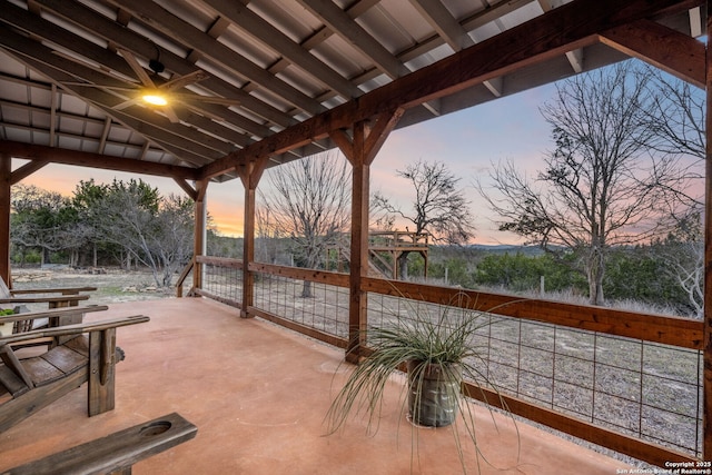 view of patio with a ceiling fan