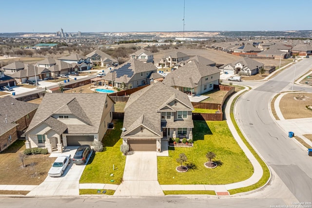 bird's eye view featuring a residential view