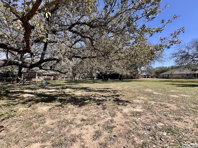 view of yard featuring a playground