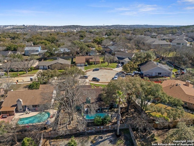 drone / aerial view with a residential view