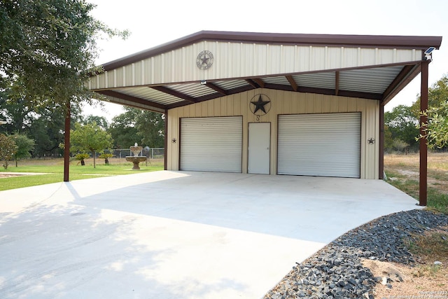 garage with a detached garage