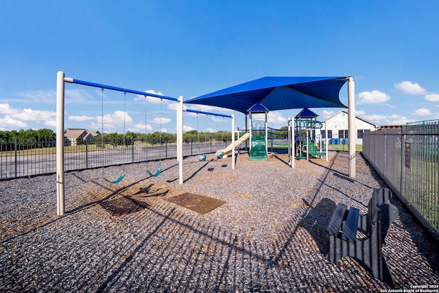 community play area with fence