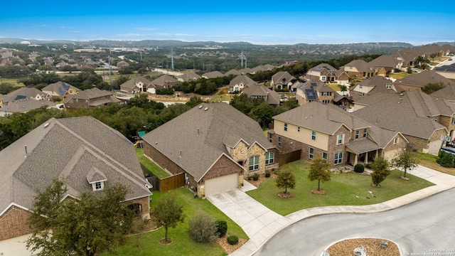 aerial view with a residential view