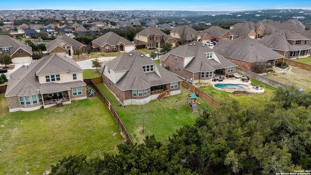 drone / aerial view with a residential view