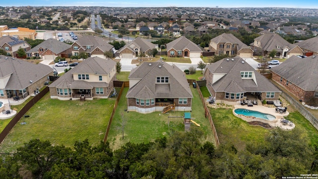 aerial view with a residential view