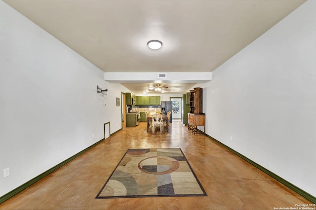 interior space featuring visible vents and baseboards