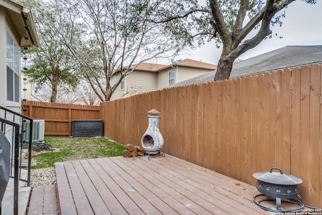 16110 Ambush Grv, San Antonio, TX 78247 - wooden terrace featuring cooling unit and fence