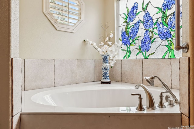 full bathroom featuring a garden tub