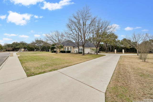 view of front of property with a front lawn