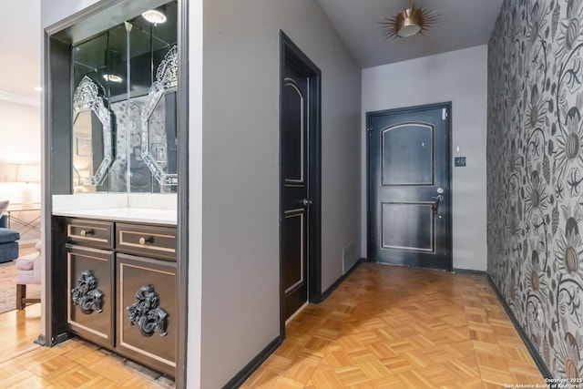 interior space with visible vents and baseboards