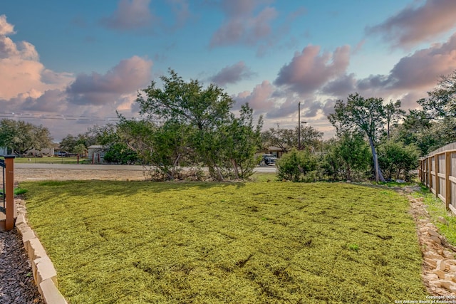 view of yard featuring fence