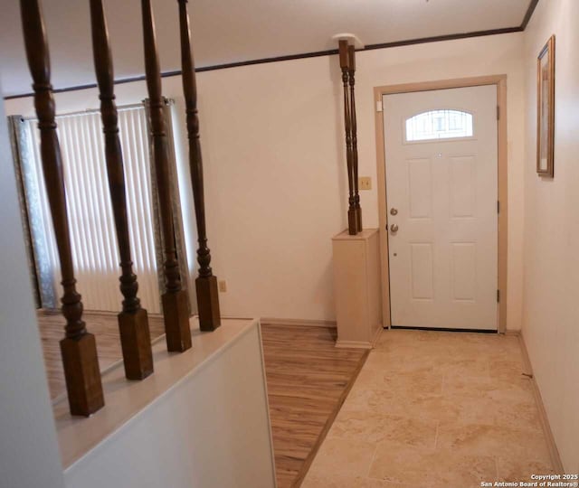 foyer with baseboards