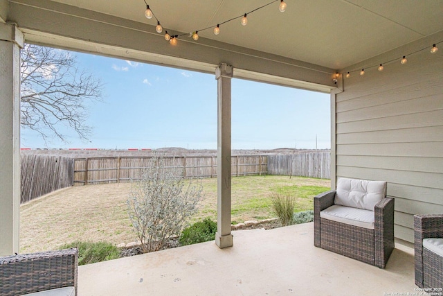 view of patio with a fenced backyard