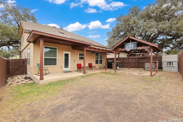 276 Cita Roost, San Antonio, TX 78253 - back of house with a patio, a yard, a fenced backyard, and a ceiling fan