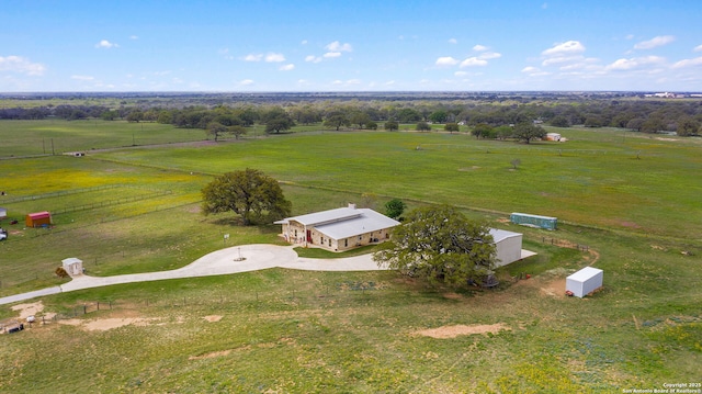 bird's eye view featuring a rural view