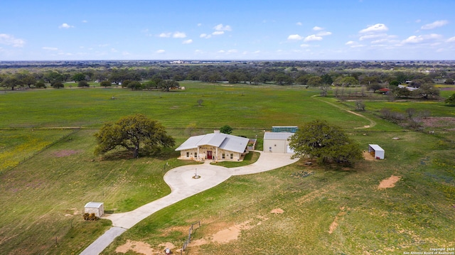 bird's eye view featuring a rural view